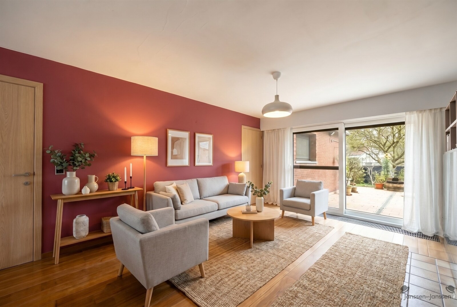 traditional-red-walled-living-room
